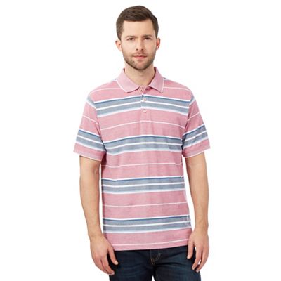 Maine New England Red striped textured polo shirt